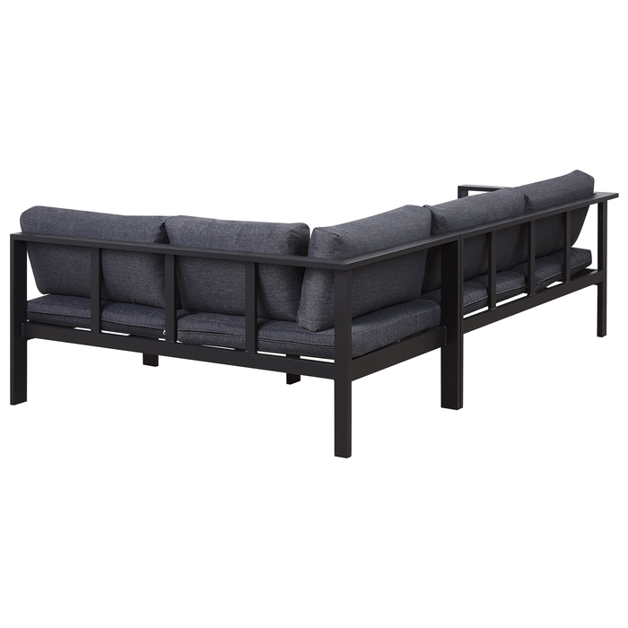 Beliani - MESSINA - Loungeset voor 5 - Zwart - Aluminium