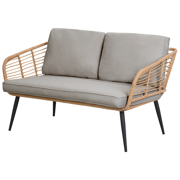 Beliani - CORINTH II - Loungeset voor 4 - Natuurlijk - PE rotan