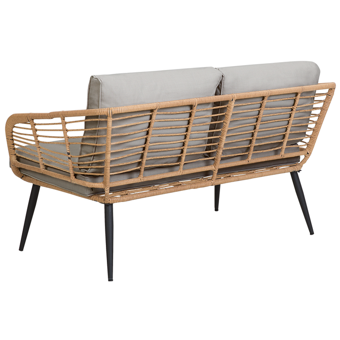 Beliani - CORINTH II - Loungeset voor 4 - Natuurlijk - PE rotan