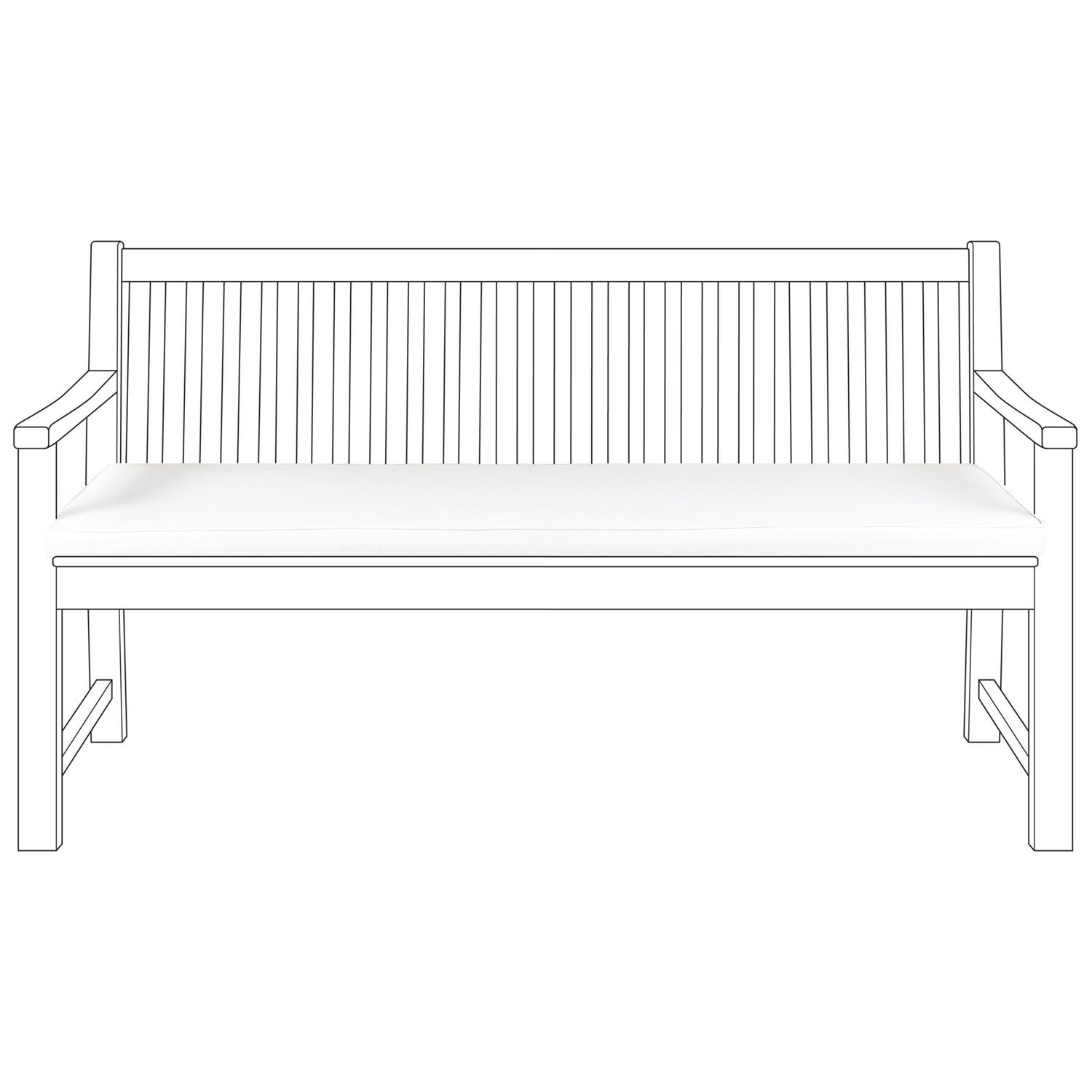 Beliani-VIVARA -Tuinkussen-Gebroken wit-152 x 54 cm-Polyester