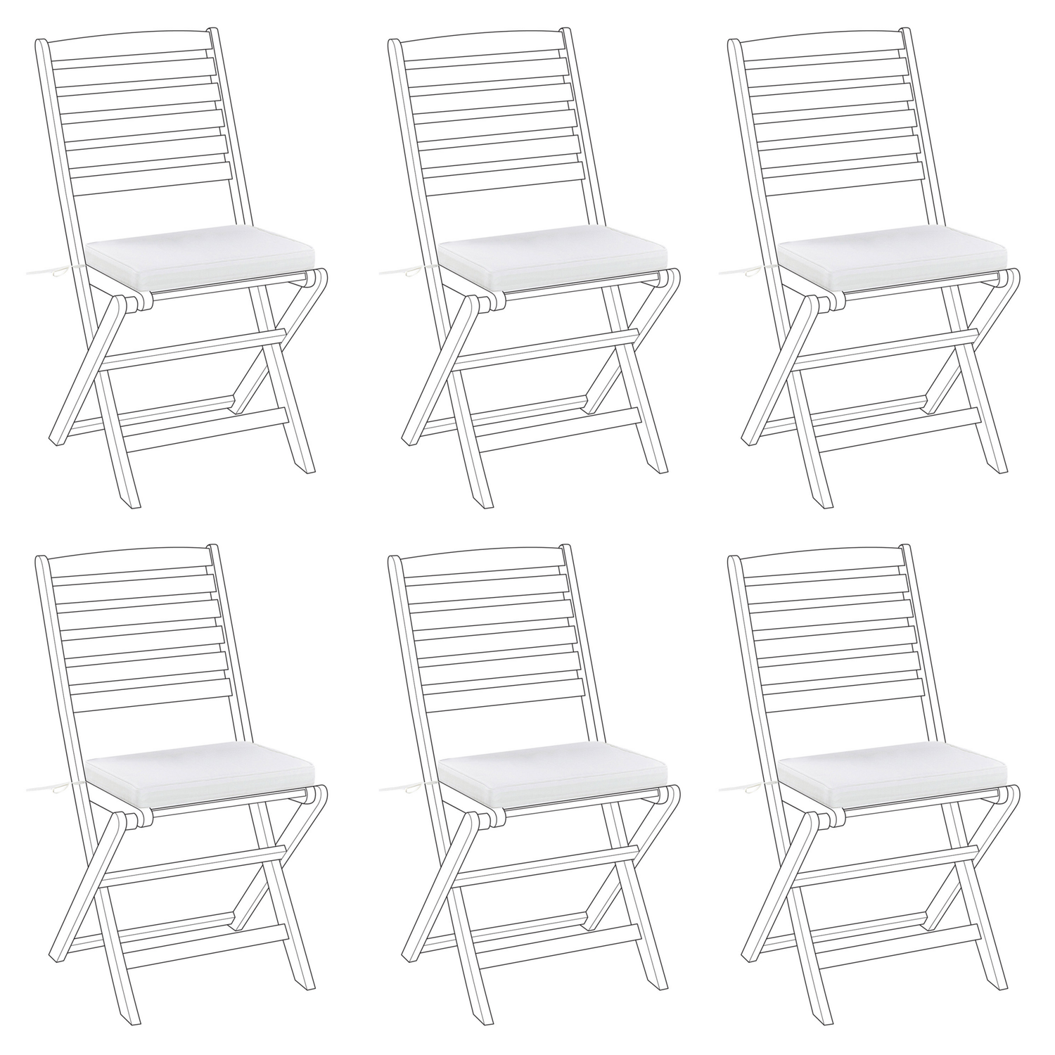 Beliani - TOLVE - Zitkussen set van 6 - Gebroken wit - Polyester