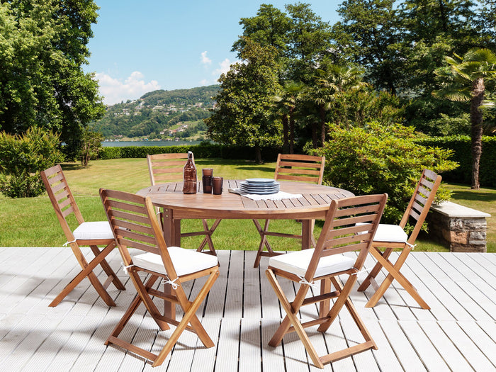 Beliani - TOLVE - Zitkussen set van 6 - Gebroken wit - Polyester