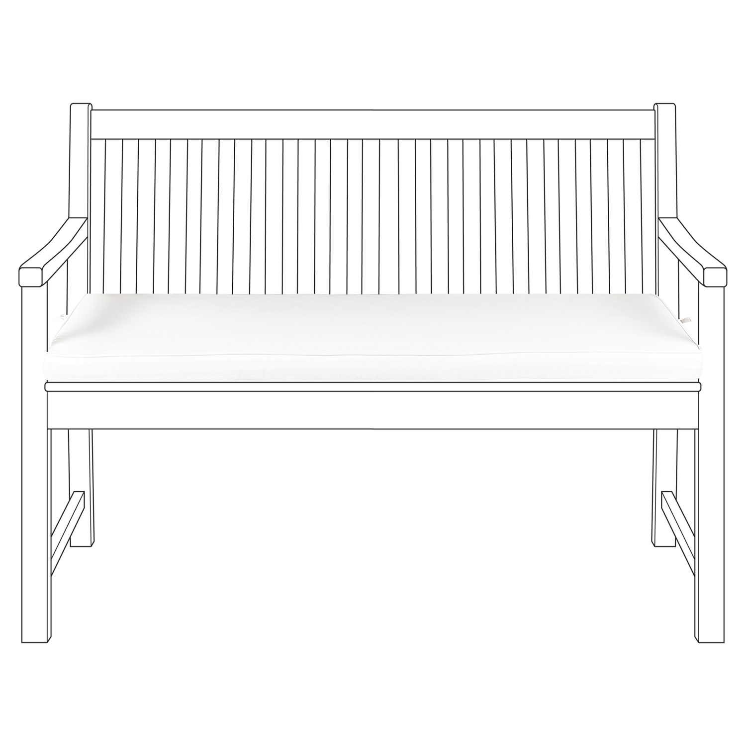 Beliani-VIVARA -Tuinkussen-Gebroken wit-112 x 54 cm-Polyester