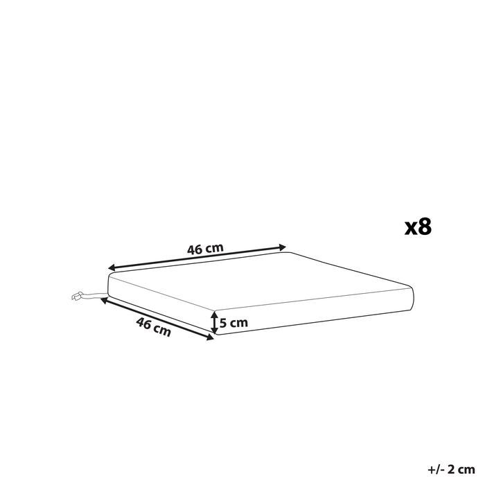 Beliani-SASSARI-Tuinkussen set van 8-Gebroken wit-46 x 46 cm-Polyester