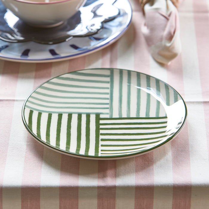 Riviera Maison ontbijtbord Groen gekleurde print - Menton - Aardewerk