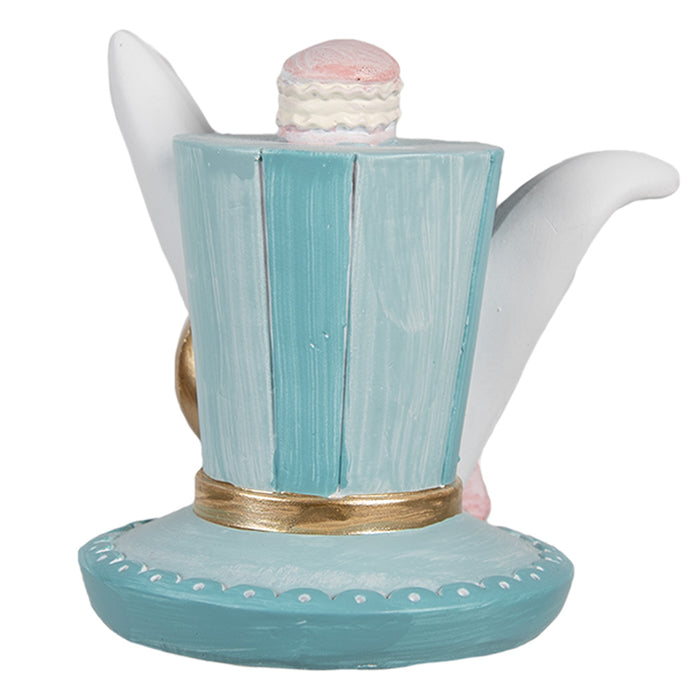 Clayre & Eef Beeld Hoed 12 cm Blauw Polyresin Konijn