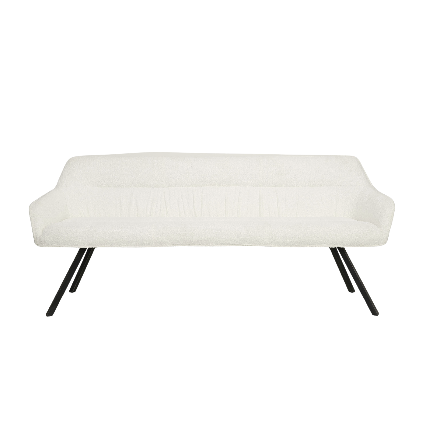 Giga Meubel - Eetkamerbank Bouclé Wit - 190x61x83cm - Bank Plooi