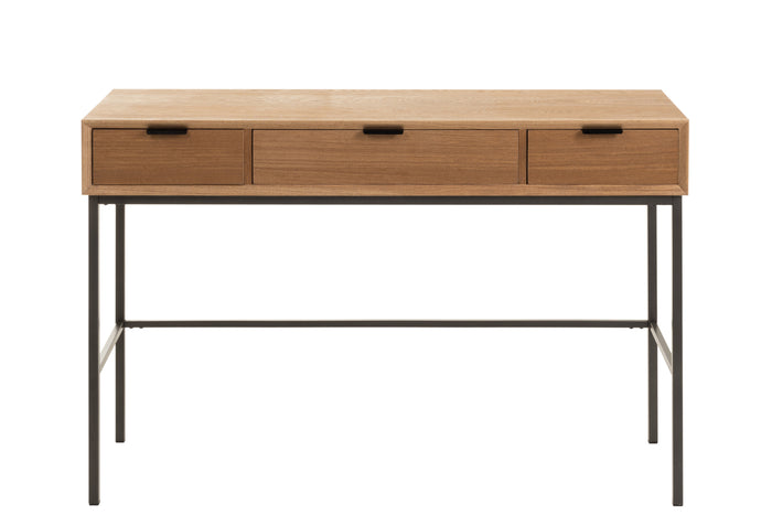 J-Line console 3 Laden - hout|metaal - naturel