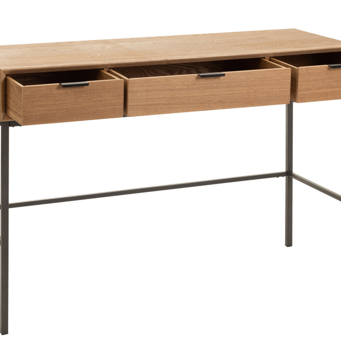 J-Line console 3 Laden - hout|metaal - naturel