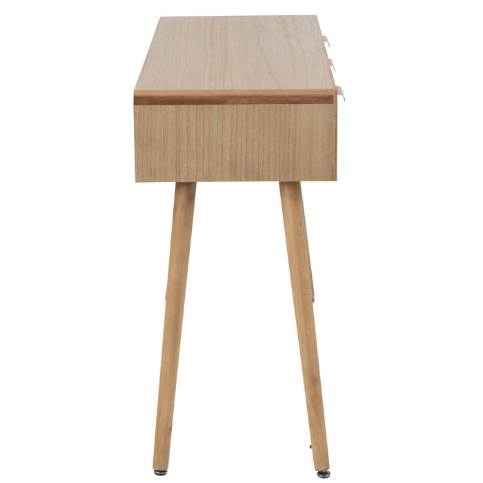 J-Line Console 3 Lades Paulownia|Rattan Naturel