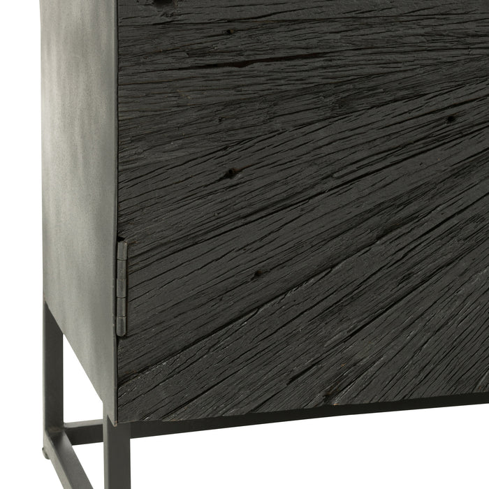 J-Line kast Shanil - hout|ijzer - zwart