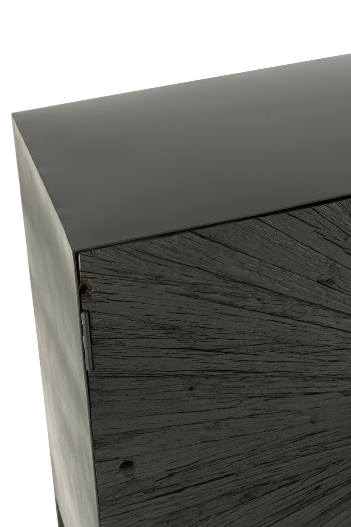 J-Line kast Shanil - hout|ijzer - zwart