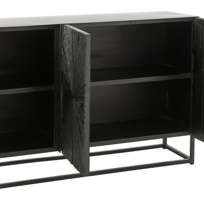 J-Line kast Shanil - hout|ijzer - zwart
