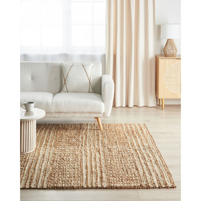 Beliani-KAMBERLI-Laagpolig vloerkleed-Lichtbeige-200 x 300 cm-Jute