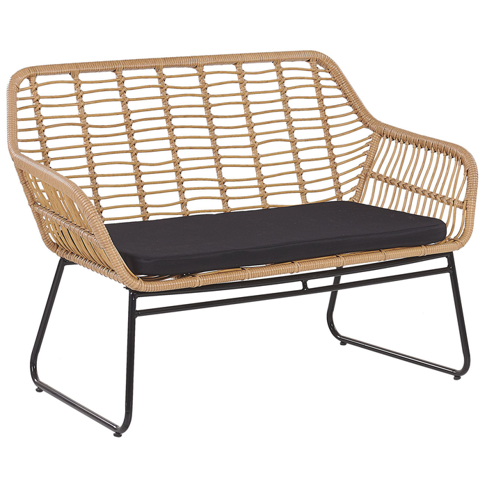 Beliani - MINORI - Loungeset voor 4 - Natuurlijk - PE rotan