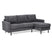 Vurna Glasco 3-zits hoekbank rechts rib antraciet