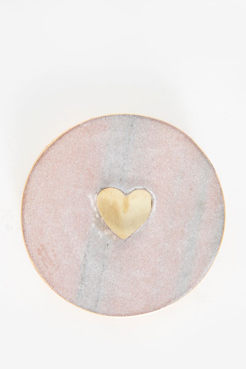 Sissy-Boy Lichtroze marmeren glasonderzetters met hart-4st.