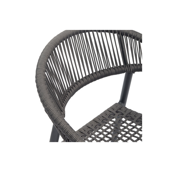 WOOOD Set van 2 - Yellow eetstoel touw|aluminium donkergrijs