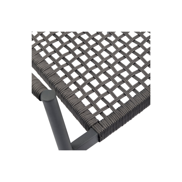 WOOOD Set van 2 - Yellow eetstoel touw|aluminium donkergrijs