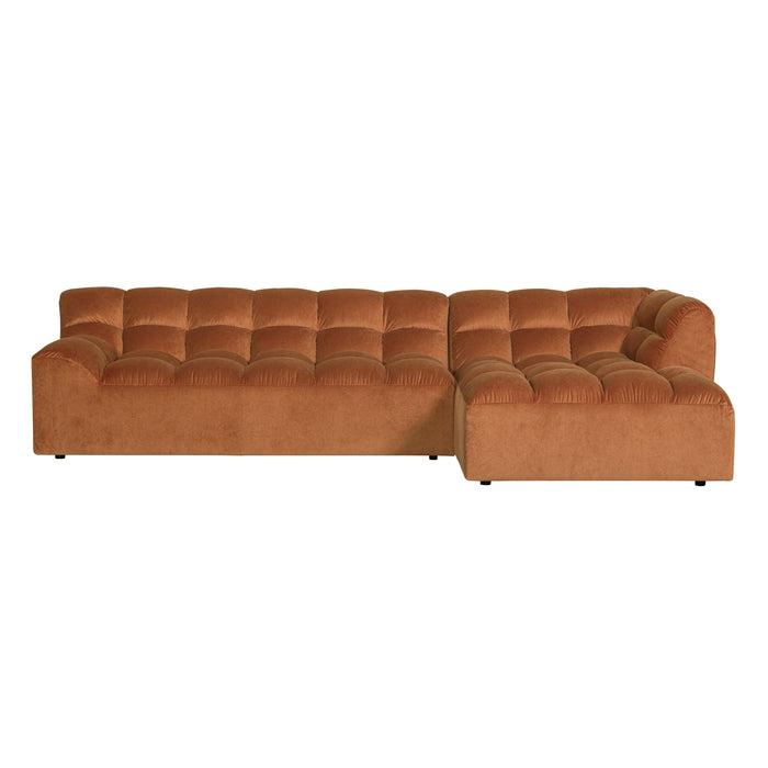 WOOOD Allure Chaise Longue Bank Rechts - Fluweel - Terra - 79x324x165