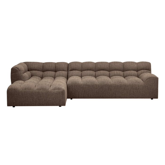 WOOOD Allure Chaise Longue Bank Links - Stof - Bruin - 79x324x165