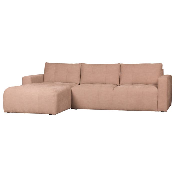 vtwonen Bar Chaise Longue Links - Stof - Roze - 87x280x170