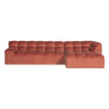 WOOOD Allure Chaise Longue Bank Rechts - Fluweel - Blush - 79x324x165