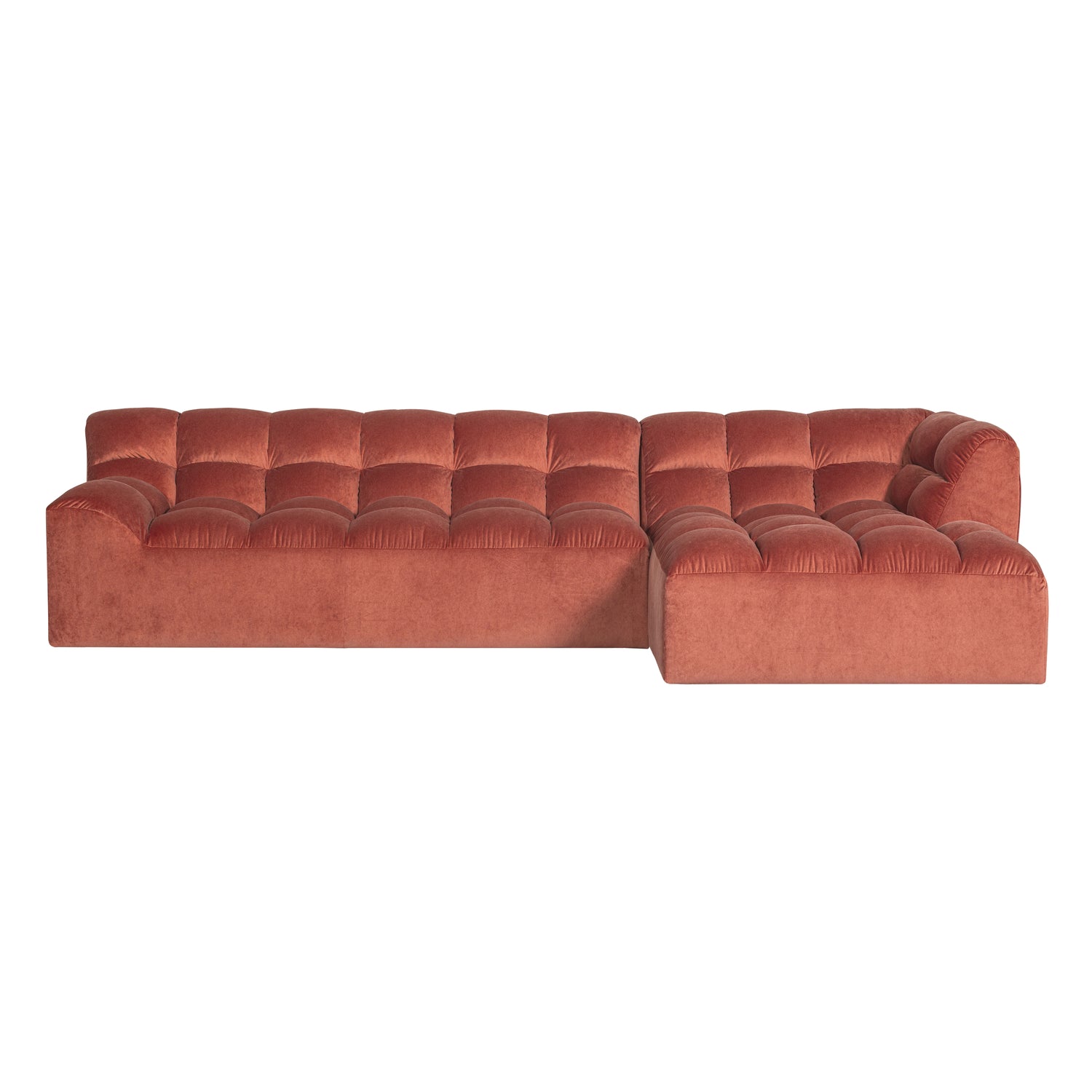 WOOOD Allure Chaise Longue Bank Rechts - Fluweel - Blush - 79x324x165