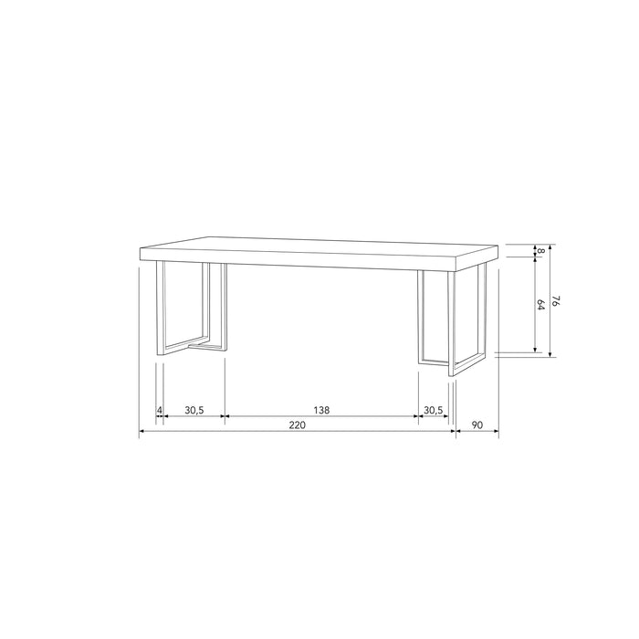 WOOOD Maxime Eettafel - Recycled Hout - Naturel - 76x220x90