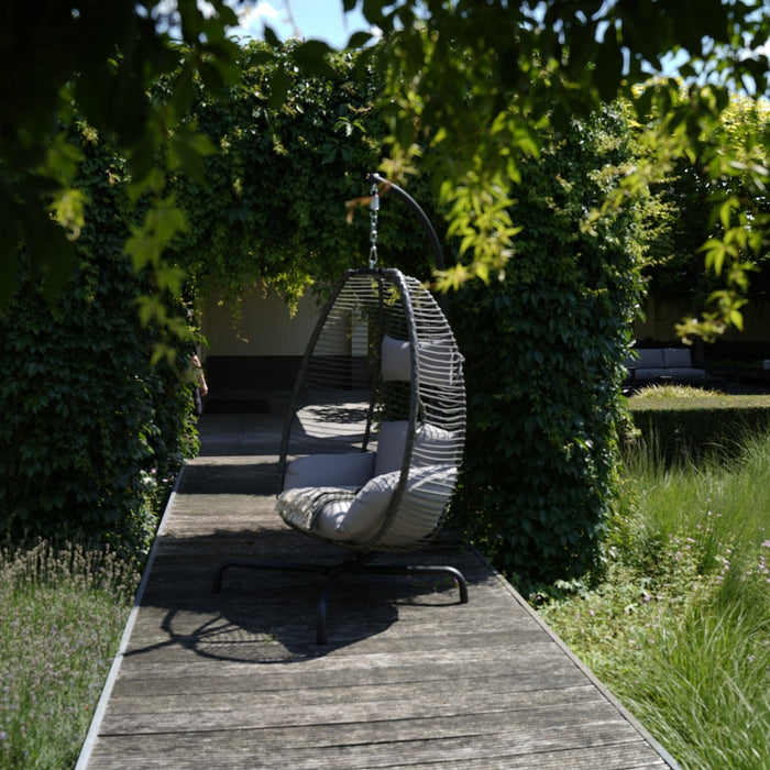 Lesli Living - Rope hangstoel grijs