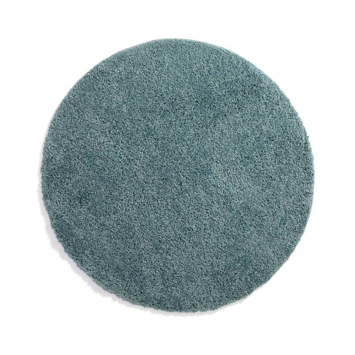 Tapeso Rond hoogpolig vloerkleed shaggy Trend effen - lichtblauw - 120