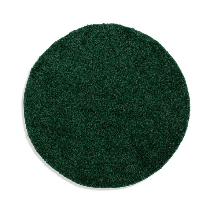 Tapeso Rond hoogpolig vloerkleed shaggy Trend effen - jade - 160 cm