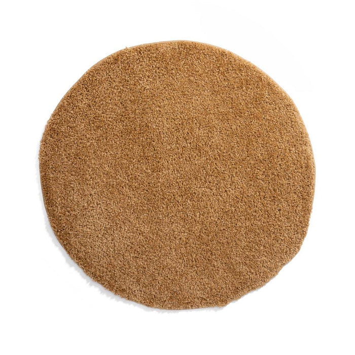 Tapeso Rond hoogpolig vloerkleed shaggy Trend effen - goud - 80 cm