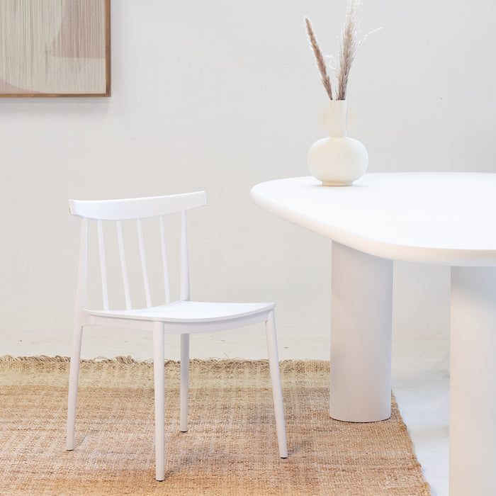 Giga Meubel - Tuinstoelen Stapelbaar - Wit - Kunststof - Set van 2