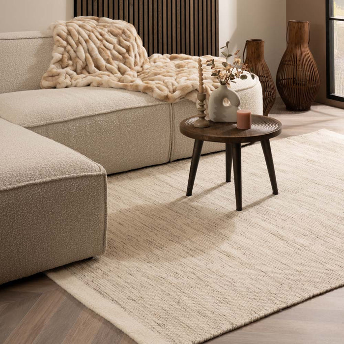 Nordic Weavers Wollen vloerkleed - Ulstein wit|grijs - 70x140 cm