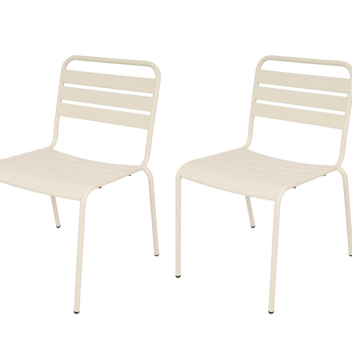 Metalen tuinstoel Max XXL ivoor - doos per 2 stuks