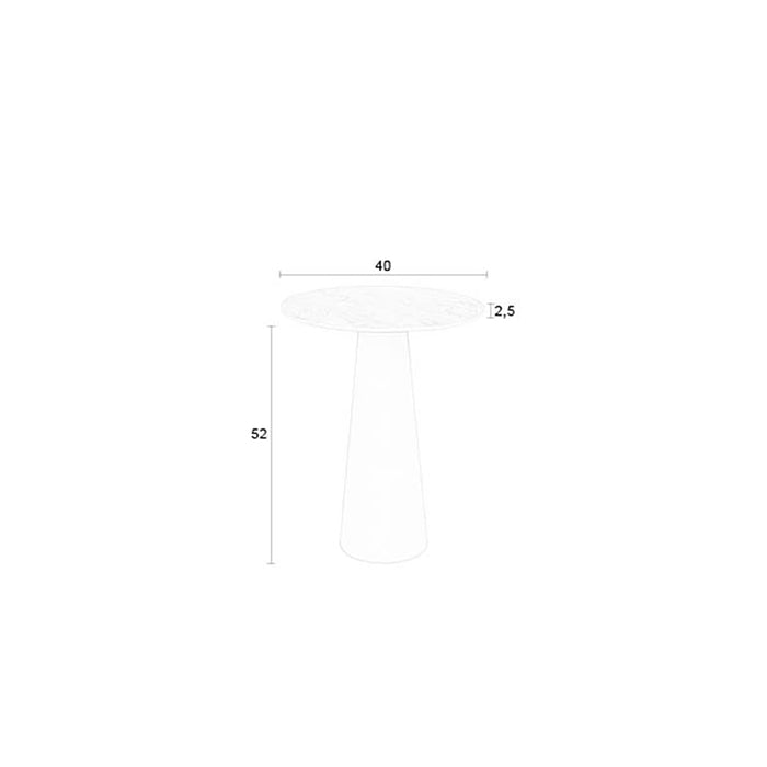 by fonQ Bliss Bijzettafel Beige - H 52 cm