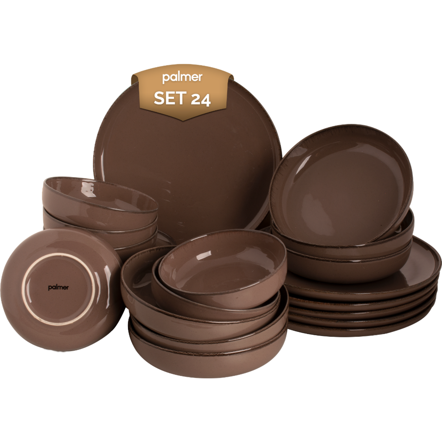 Palmer Serviesset Antigo Porselein 6-persoons 24-delig Bruin