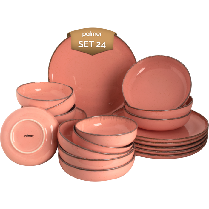 Palmer Serviesset Antigo Porselein 6-persoons 24-delig Roze