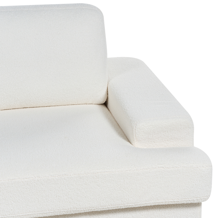 Beliani - ALLA - Driezitsbank - Gebroken wit - Bouclé