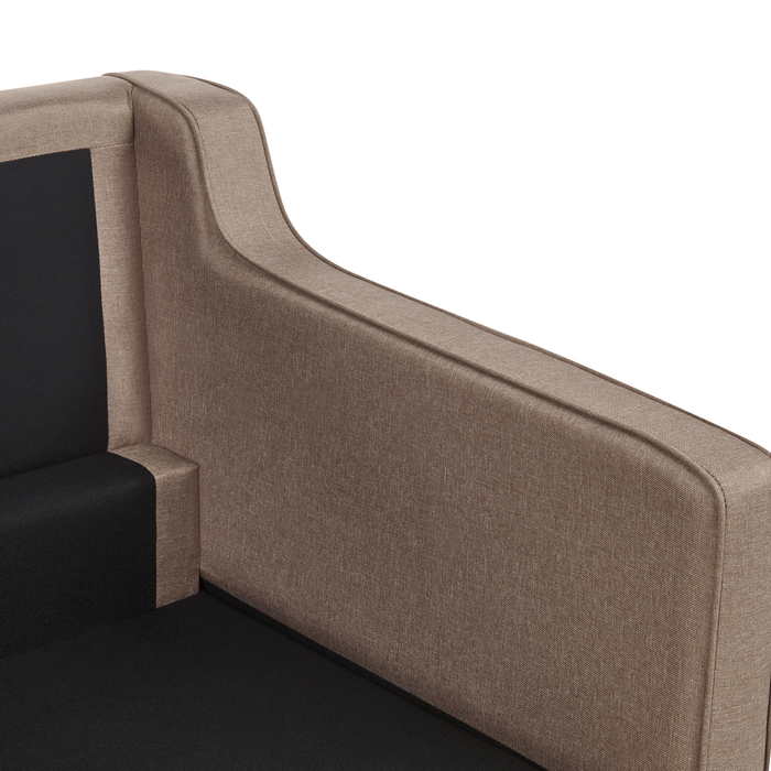 Beliani - LOKKA - Driezitsbank - Lichtbruin - Polyester