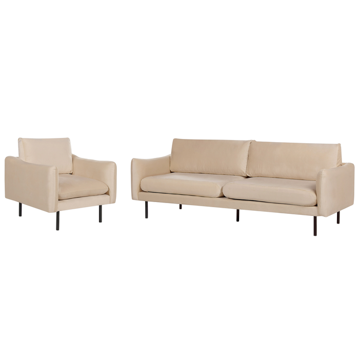 Beliani - VINTERBRO - Bankenset - Beige - Fluweel