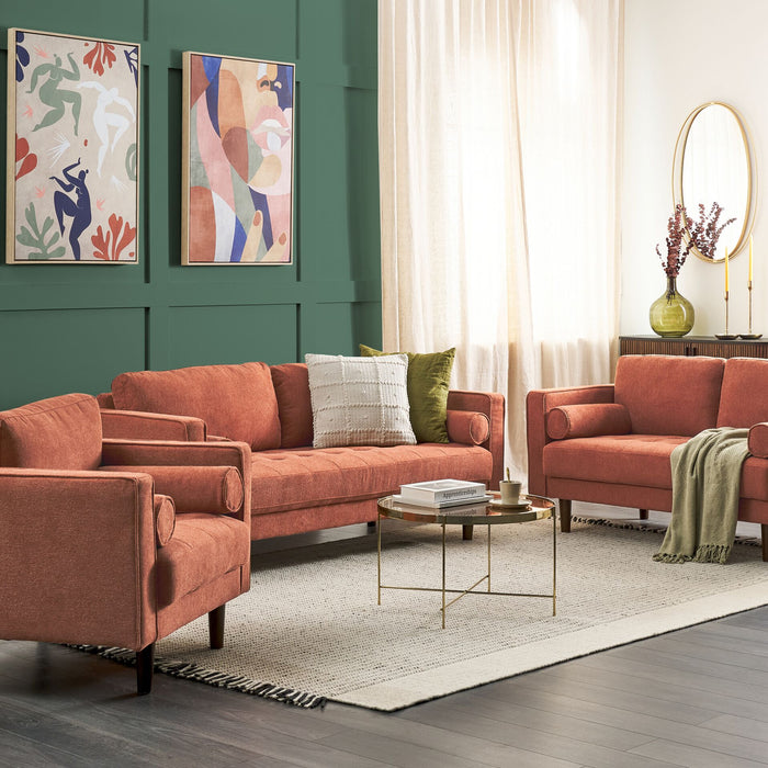 Beliani - NURMO - Woonkamer set 6-zits - Goudbruin - Polyester