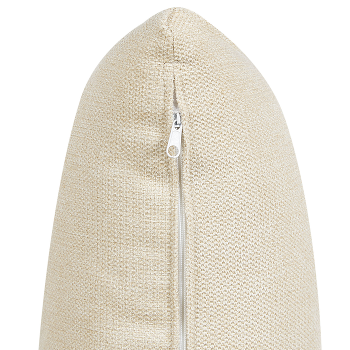 Beliani - LERMON - Driezitsbank - Beige - Polyester