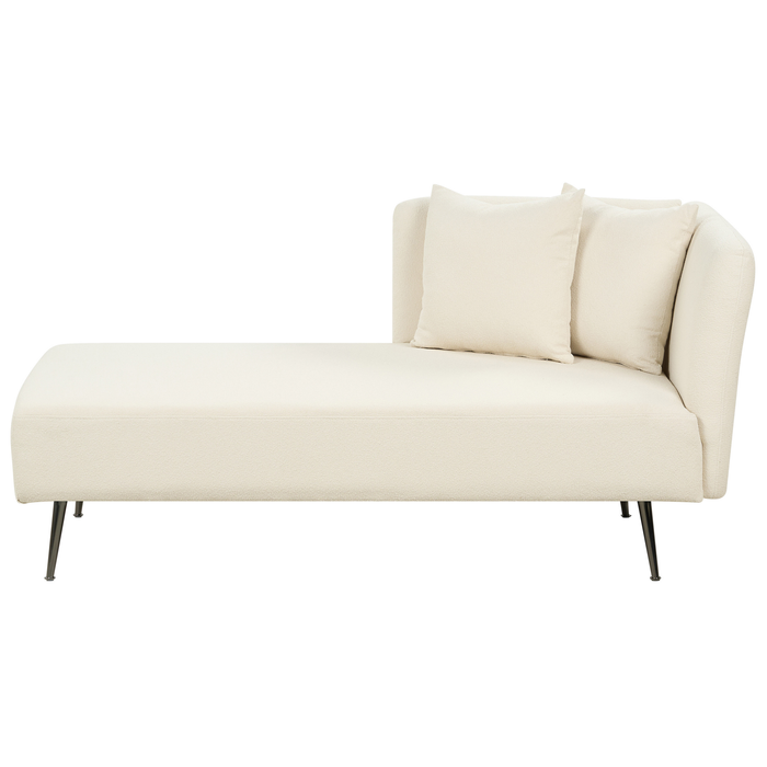Beliani - RIOM - Chaise longue - Gebroken wit - Rechterzijde - Bouclé