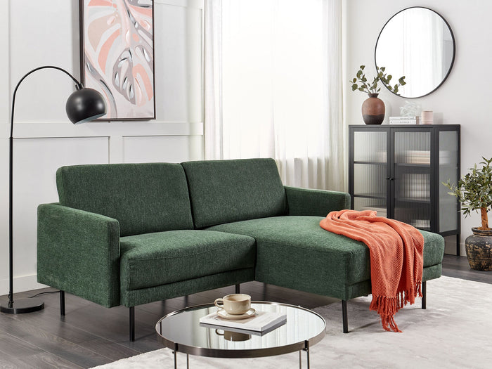 Beliani - BREDA - Hoekbank - Donkergroen - Linkszijdig - Polyester