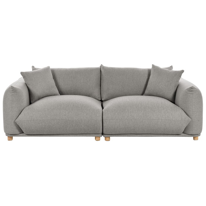 Beliani - LUVOS - Driezitsbank - Lichtgrijs - Polyester