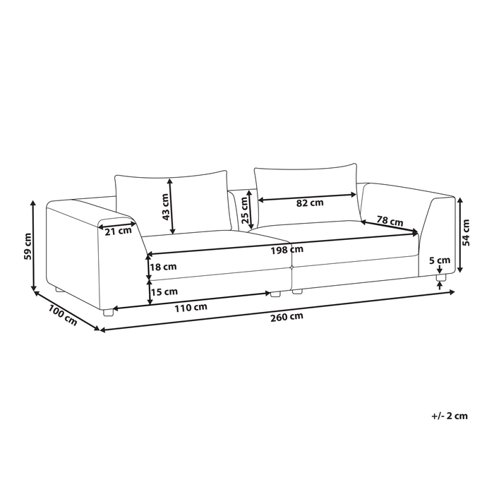 Beliani - LERMON - Driezitsbank - Lichtgrijs - Polyester