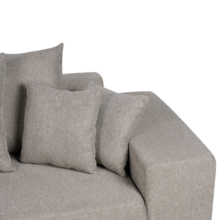 Beliani-LUSPA-Hoekbank met opbergruimte-Taupe-Rechtszijdig-Stof