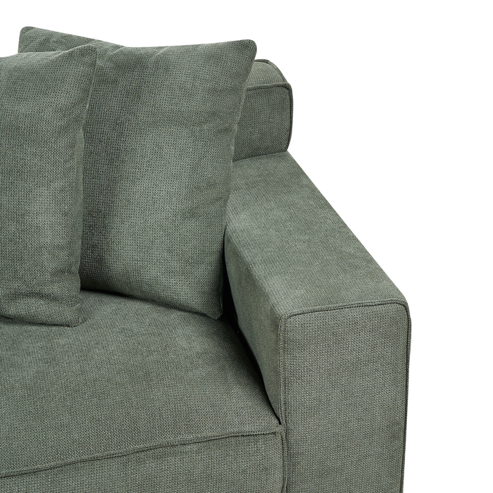 Beliani - VISKAN - Driezitsbank - Donkergroen - Chenille